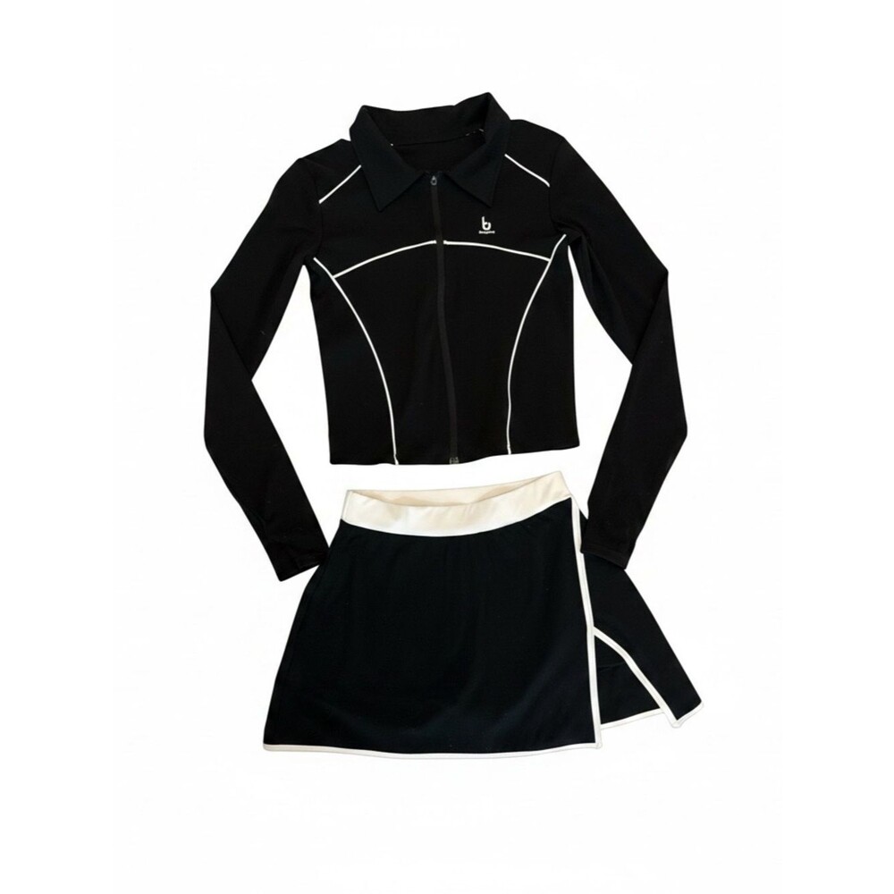 Beuyancy Tennis & Pickleball Active Set - Zip Jacket & Skort - EUC Medium